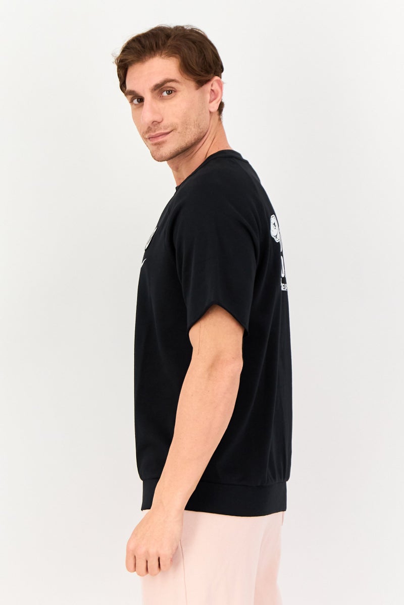 Nike Men Dri Fit Short Sleeve Training Fleece T-shirt, Black - Image 2